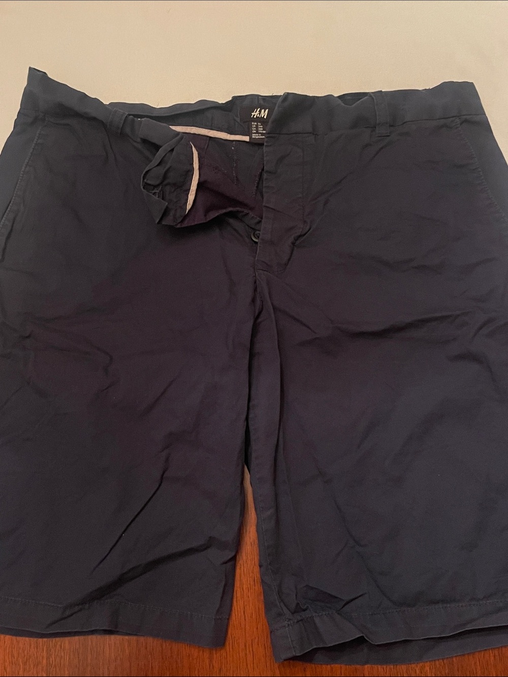H&M Men's Navy Chino Shorts - Dark Blue